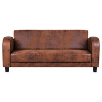 3-SITZER-SOFA Antis Lederlook Braun  - Dunkelbraun/Braun, Design, Textil (190/80/89cm) - Livetastic