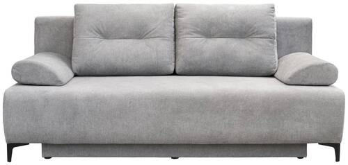 BOXSPRINGSOFA Mikrofaser Hellgrau  - Hellgrau/Schwarz, MODERN, Textil/Metall (201/100/105cm) - MID.YOU