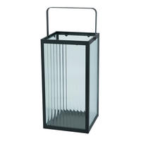 LATERNE - Schwarz, Trend, Glas/Metall (15/30/15cm) - Ambia Home
