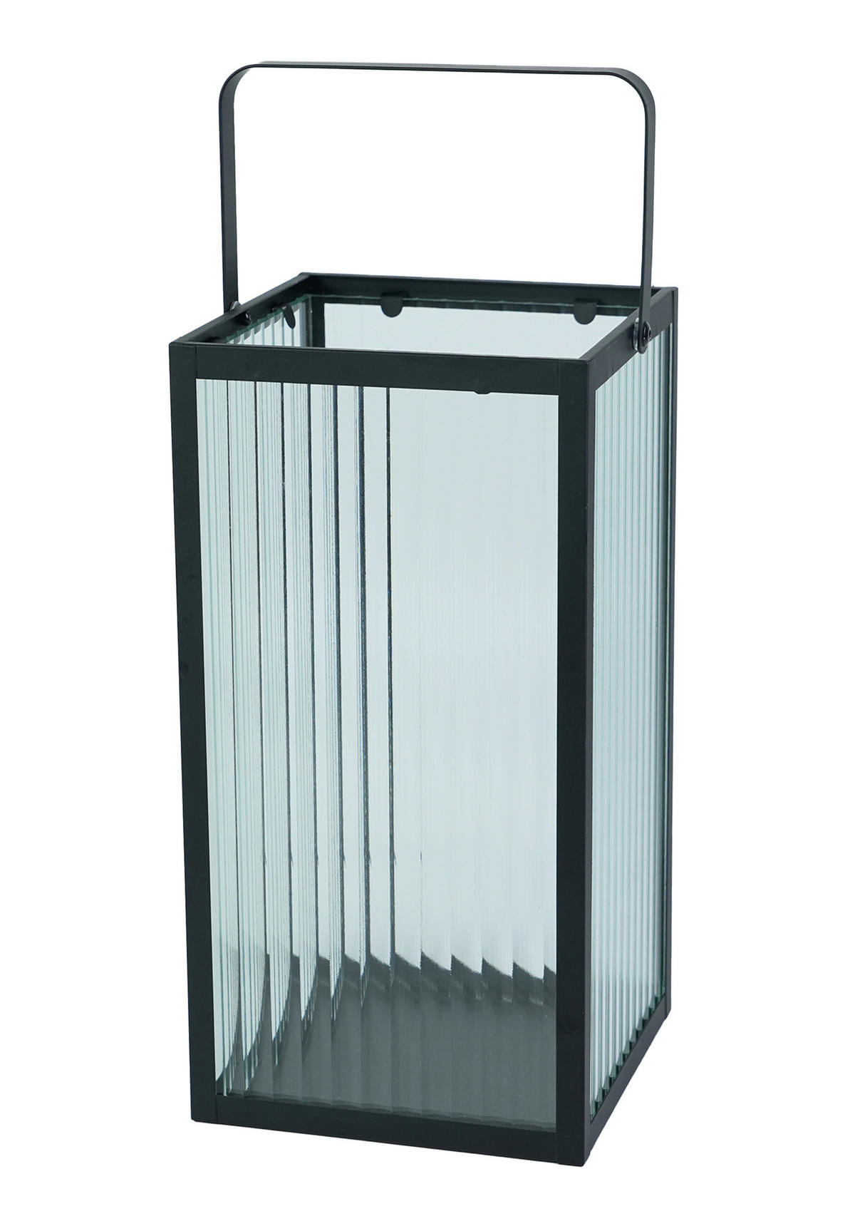 LATERNE - Schwarz, Trend, Glas/Metall (15/30/15cm) - Ambia Home