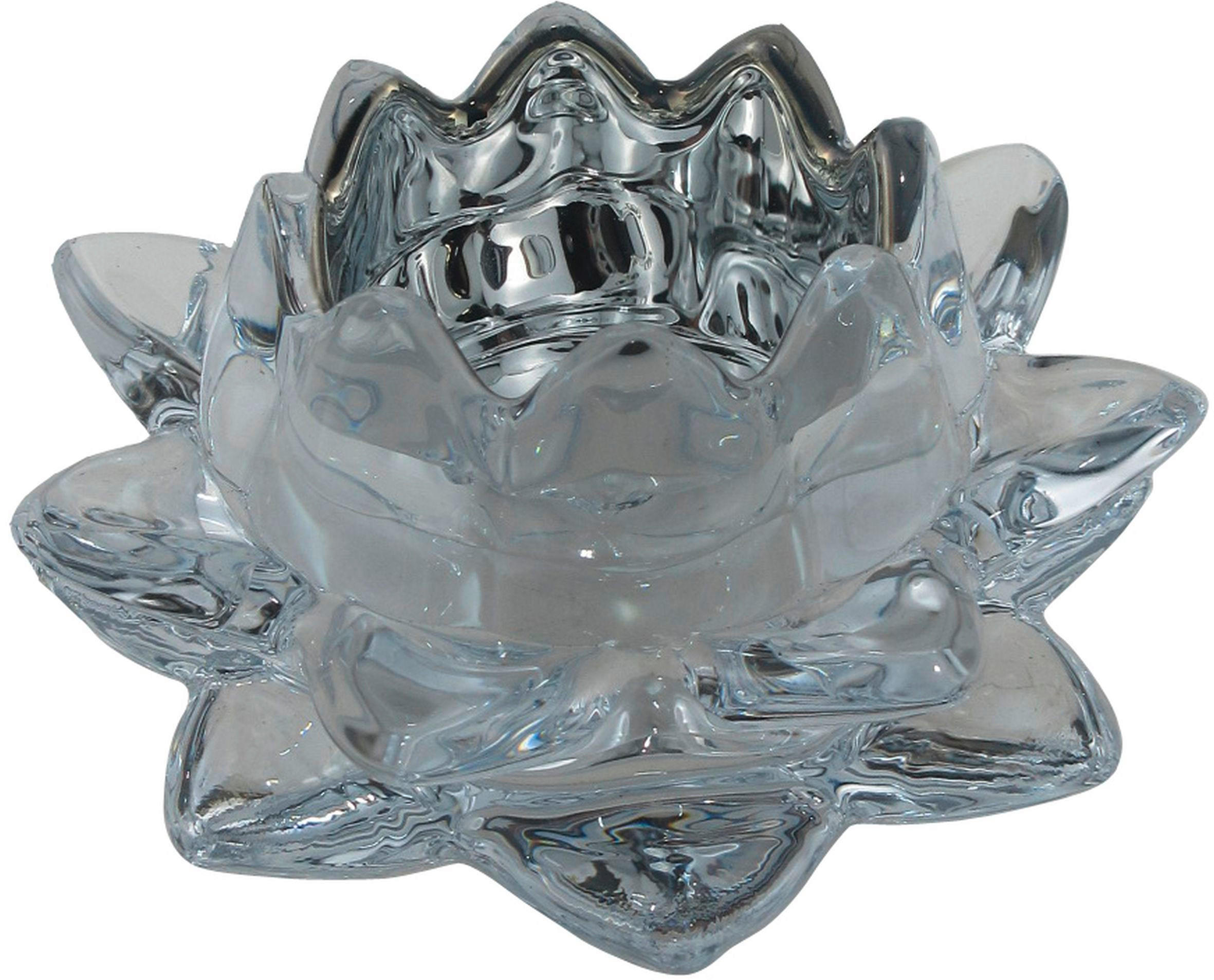 SKL. SVIETNIK NA ČAJ. SVIEČKU, sklo - priehľadné/strieborná, Basics, sklo (11,8/5,5cm) - Ambia Home
