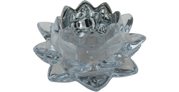 TEELICHTGLAS - Transparent/Silberfarben, Basics, Glas (11,8/5,5cm) - Ambia Home