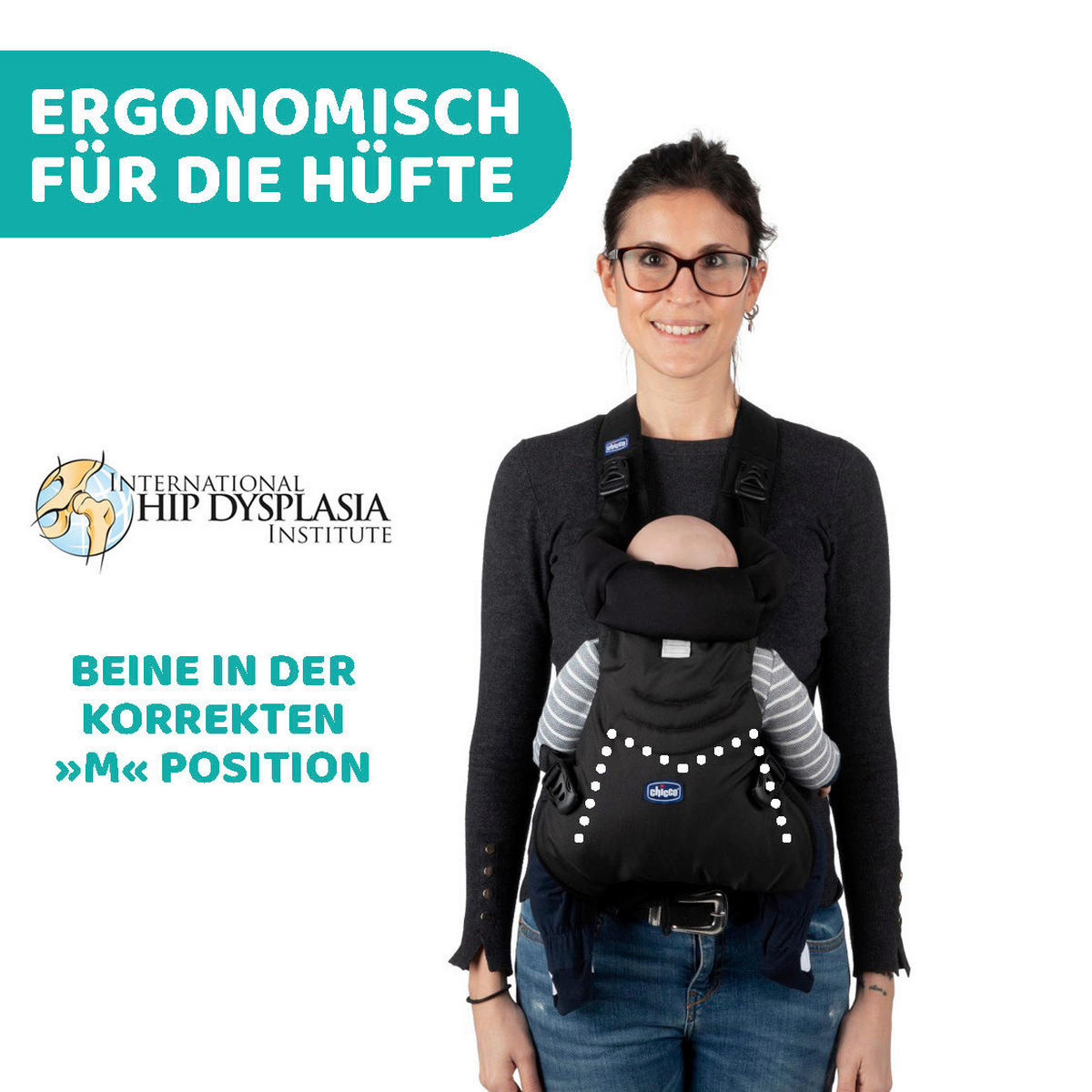 BABYTRAGE Easy Fit  - Schwarz, Basics, Textil (33/55cm) - Chicco