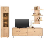 WOHNWAND  in Eichefarben  267/205/50 cm  - Eichefarben/Schwarz, Natur, Glas/Holz (267/205/50cm) - Cantus