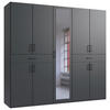 DREHTÜRENSCHRANK in Graphitfarben  - Schwarz/Graphitfarben, Konventionell, Glas/Holzwerkstoff (225/208/58cm) - Carryhome