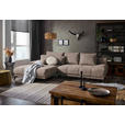 ECKSOFA in Chenille Hellbraun  - Hellbraun/Schwarz, MODERN, Textil/Metall (182/290cm) - Hom`in