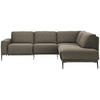 ECKSOFA in Flachgewebe Hellbraun  - Hellbraun/Schwarz, Design, Textil/Metall (260/210cm) - Johann Jakob