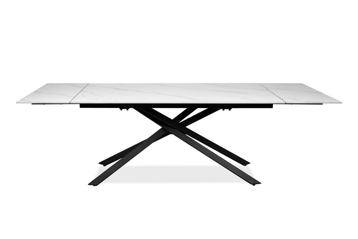 ESSTISCH 160/90/76 cm  Metall, Stein ausziehbar rechteckig Grau, Schwarz  - Schwarz/Grau, MODERN, Stein/Metall (160/90/76cm) - P & B