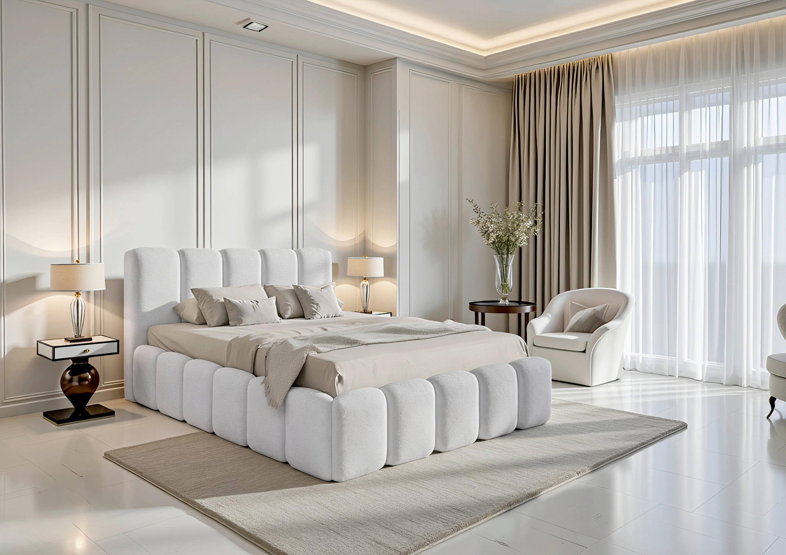 Polsterbett Mit Bettkasten 180x200 Cm Artamide Perlmutt