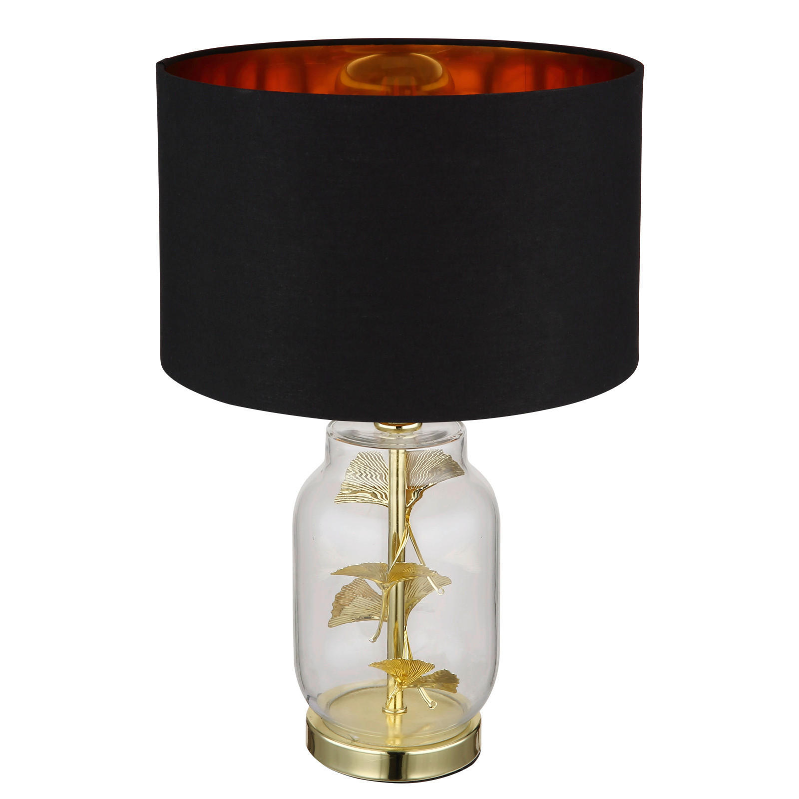 Veioză 25/38 cm    - culoare crom/transparent, Basics, sticlă/metal (25/38cm)