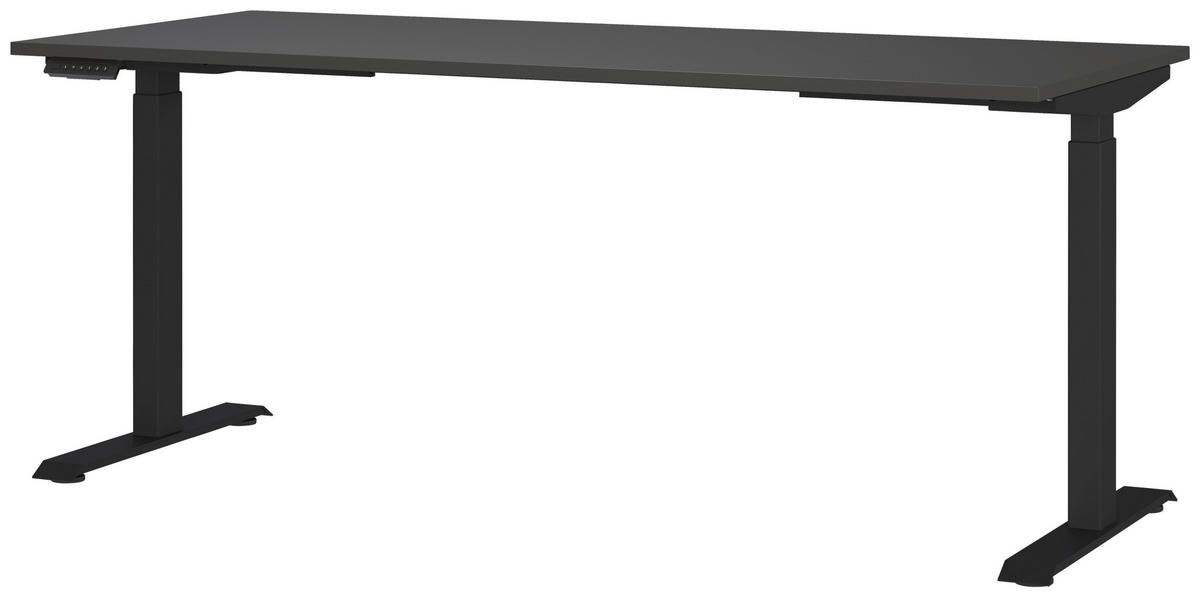 SCHREIBTISCH 180/80/72-118 cm  in Schwarz  - Schwarz, MODERN, Holzwerkstoff/Metall (180/80/72-118cm) - Novel