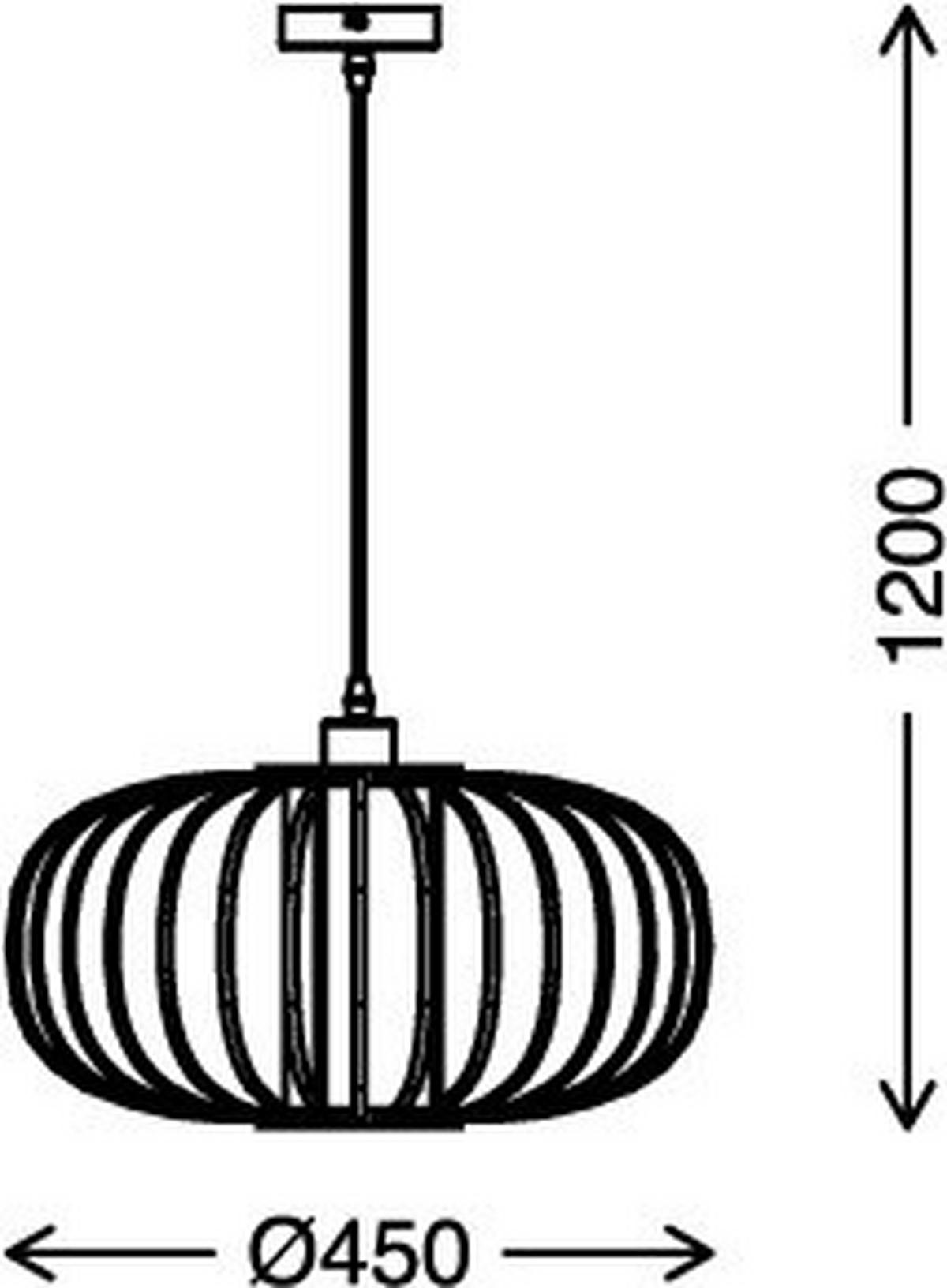 VISEČA SVETILKA  Bambo      45/120 cm      E27 - Natur, kovina/les (45/120cm)