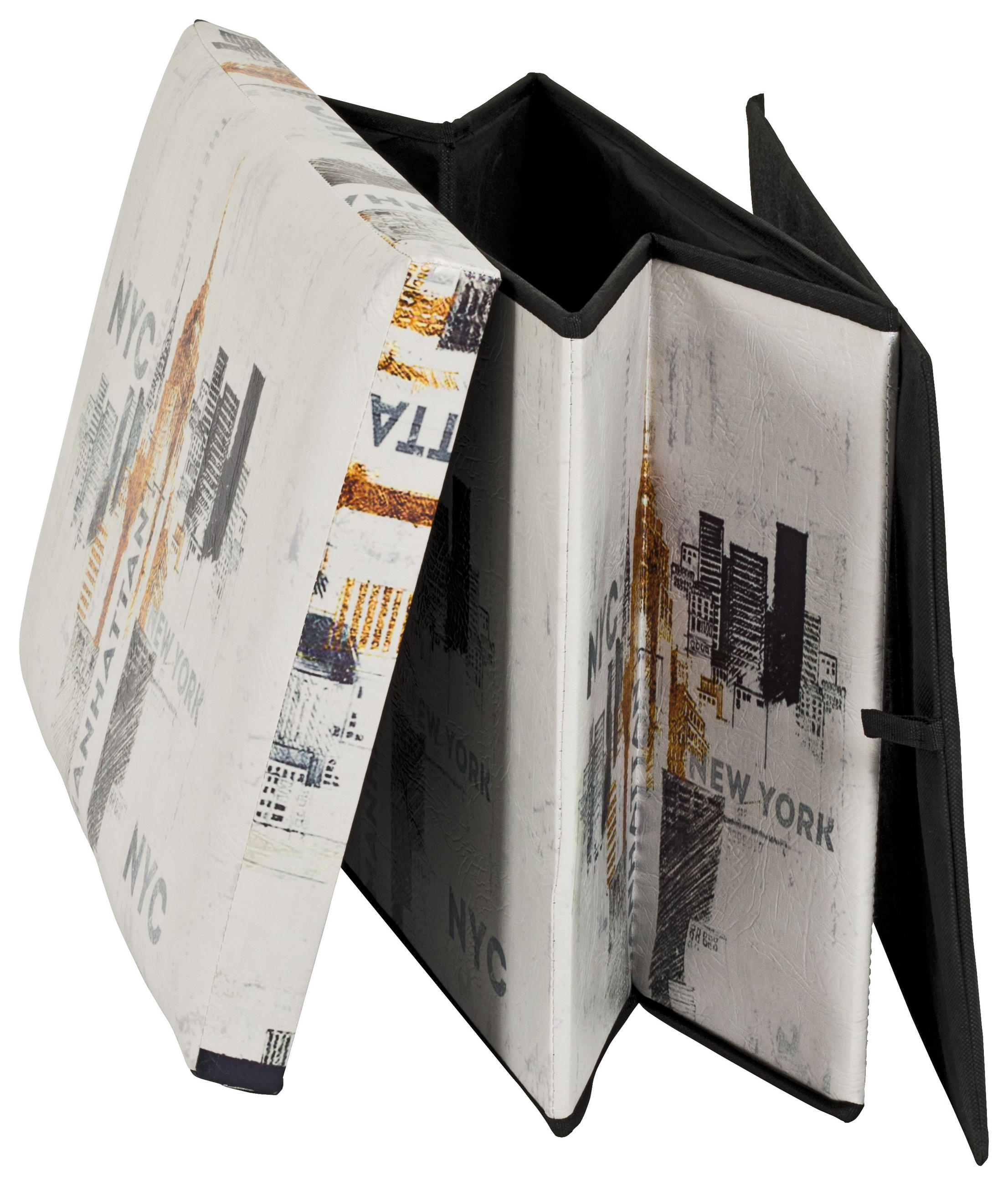 TRUHLA, 65/40/40 cm - bílá/vícebarevná, Basics, kompozitní dřevo/textil (65/40/40cm) - Carryhome