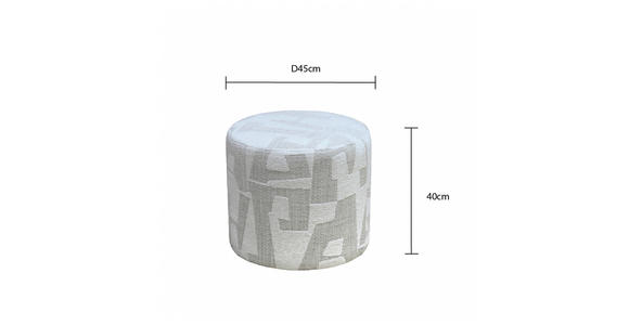HOCKER Jacquard Weiß  - Weiß, LIFESTYLE, Textil (45/40/45cm) - Xora
