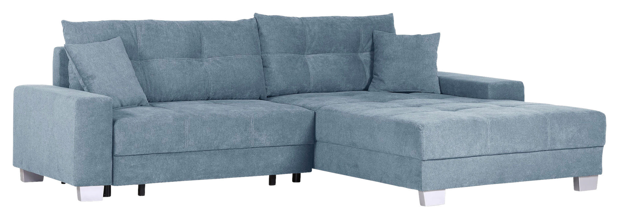 HÖRNSOFFA i flatväv blå  - silver/blå, Klassisk, trä/textil (273/192cm) - MID.YOU