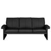 3-SITZER-SOFA Echtleder Schwarz  - Silberfarben/Schwarz, Design, Leder/Metall (214/90/88cm) - Livetastic