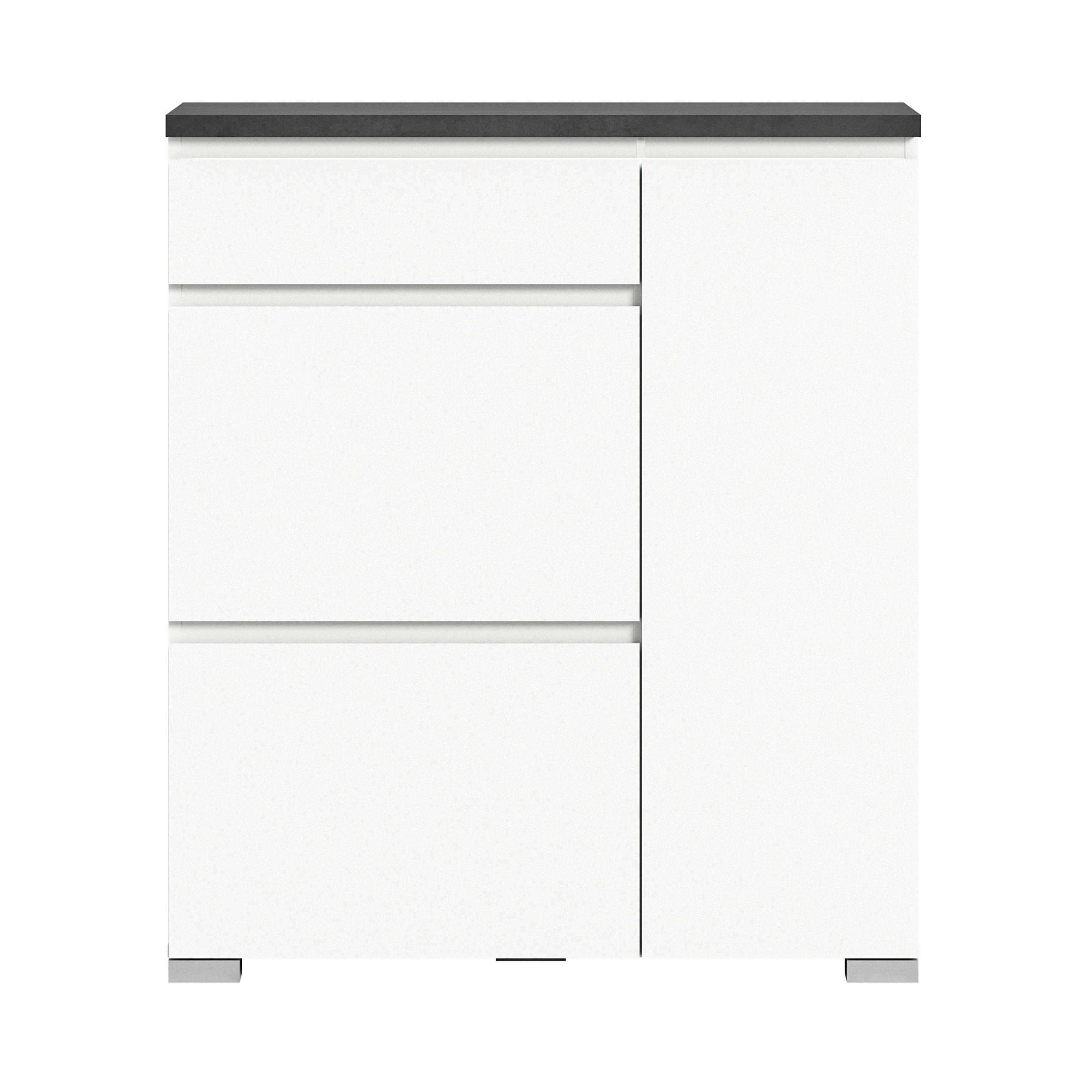 SCHUHSCHRANK  in 95/109/27 cm  - Silberfarben/Weiß, MODERN (95/109/27cm)