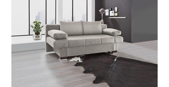 SCHLAFSOFA in Hellgrau - Wengefarben/Hellgrau, KONVENTIONELL, Holz/Textil (200/80/104cm) - Novel