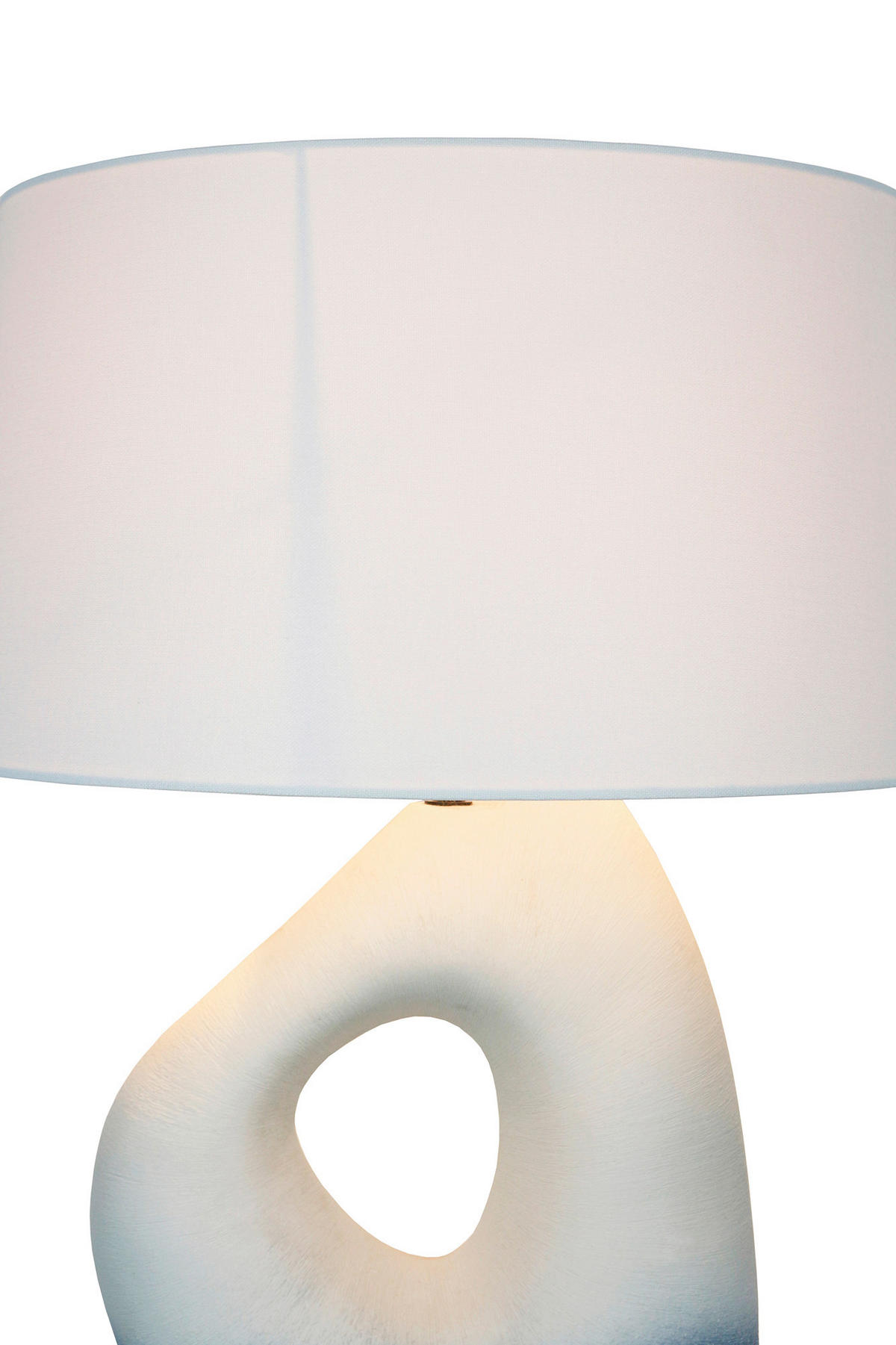 TISCHLEUCHTE 30/69/16 cm   - Blau/Elfenbein, Design, Keramik/Textil (30/69/16cm) - P & B