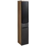 HOCHSCHRANK 30/162,8/30 cm  - Eichefarben/Schwarz, KONVENTIONELL, Glas/Holzwerkstoff (30/162,8/30cm) - Dieter Knoll