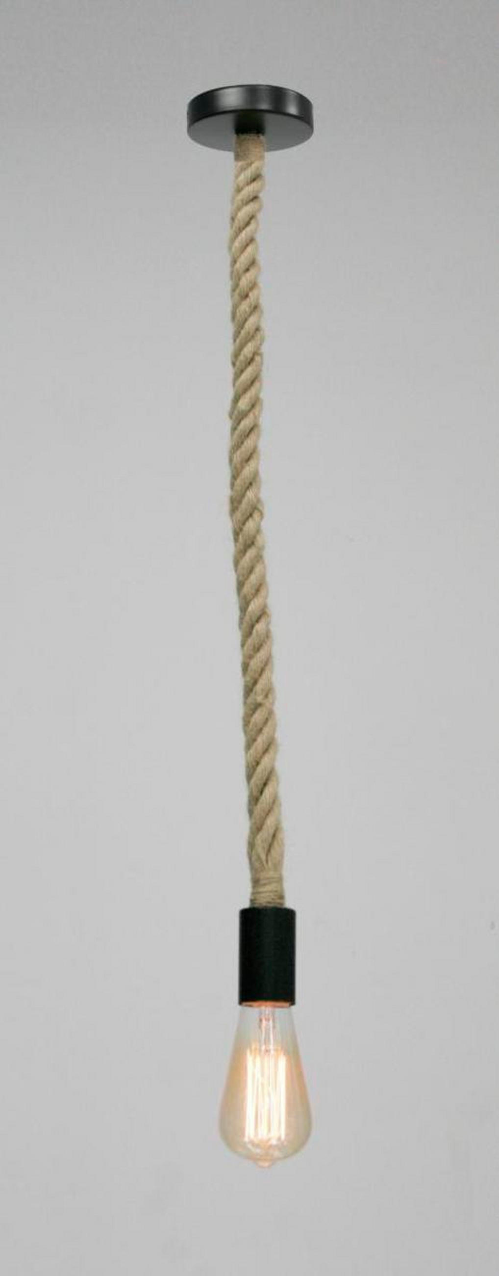 HÄNGELEUCHTE ULLEU 6/166 cm   - Schwarz/Braun, Natur, Naturmaterialien/Metall (6/166cm) - Globo