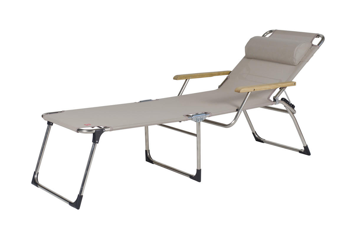 SONNENLIEGE 69/40/190 cm  - Taupe, Design, Textil/Metall (69/40/190cm) - FIAM