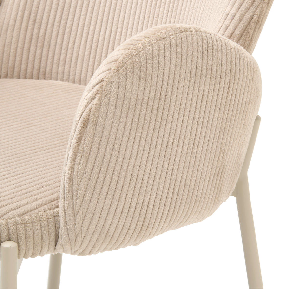 STUHL Cord Champagner, Beige  - Champagner/Beige, KONVENTIONELL, Textil/Metall (57/85/61cm) - MID.YOU