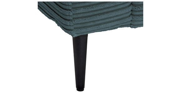 ECKSOFA Blau Cord - Blau/Schwarz, KONVENTIONELL, Textil/Metall (276/173cm) - Carryhome