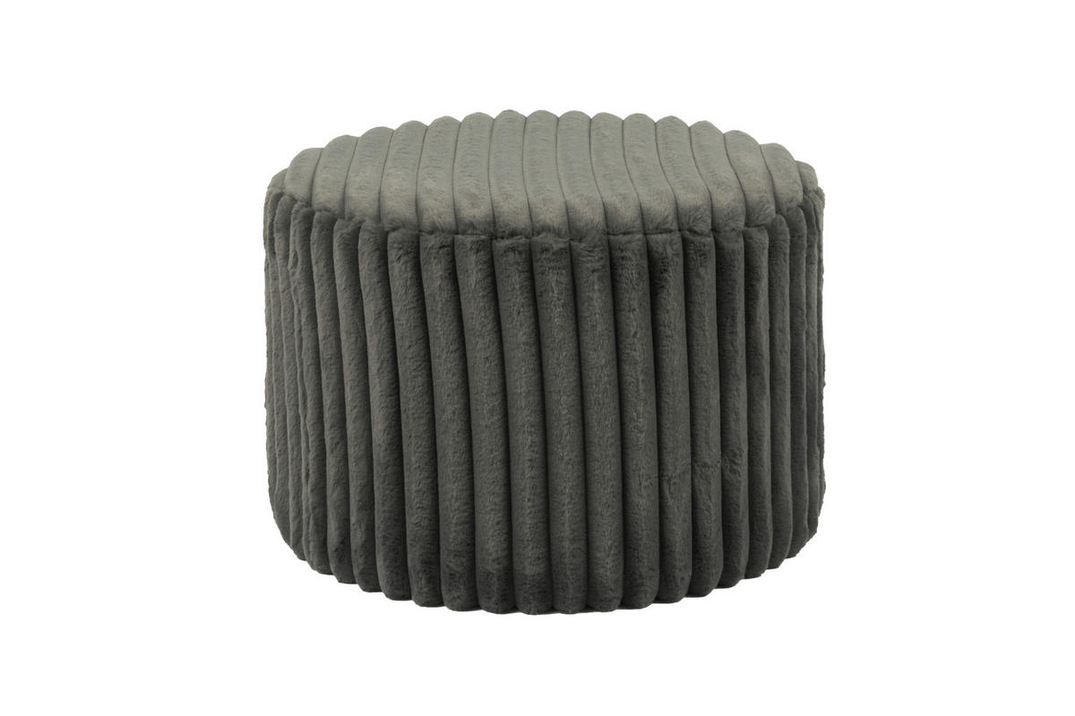HOCKER Cord, Plüsch Dunkelgrau  - Dunkelgrau, MODERN, Kunststoff/Textil (55/38/55cm) - Livetastic