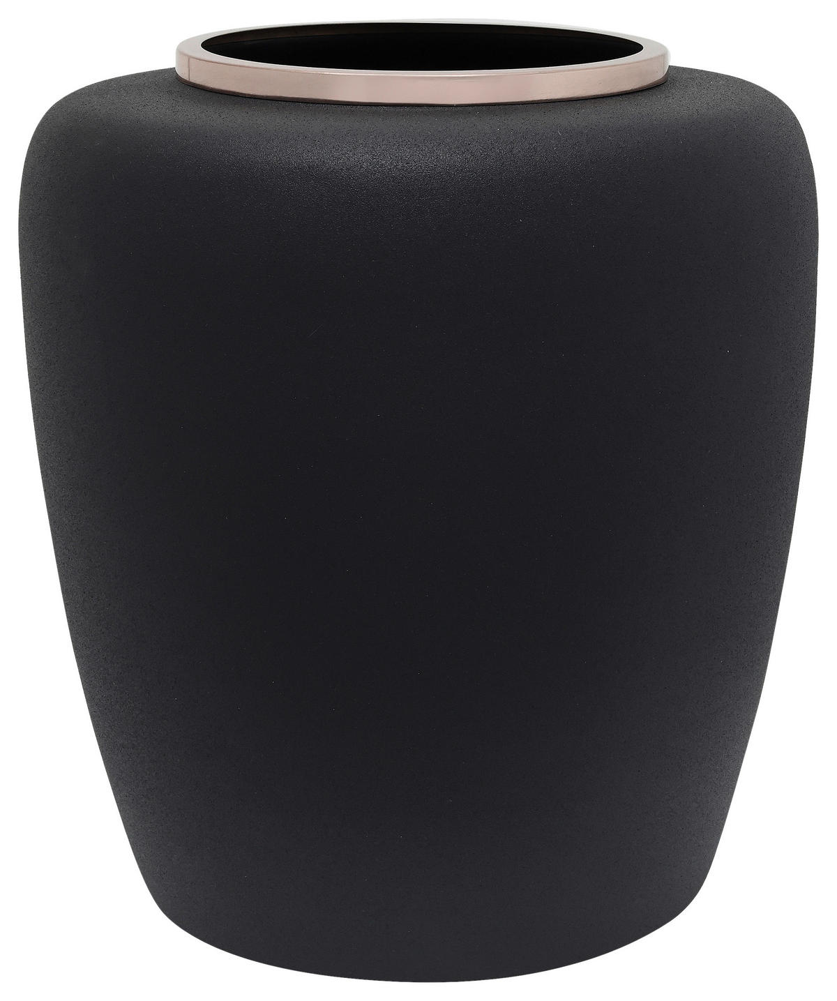 VASE  - Roségold/Schwarz, Trend, Metall (33,5/35cm) - Kayoom