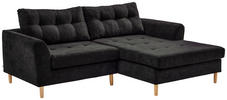 ECKSOFA Schwarz Chenille  - Buchefarben/Schwarz, Design, Holz/Textil (216/165cm) - Ti'me