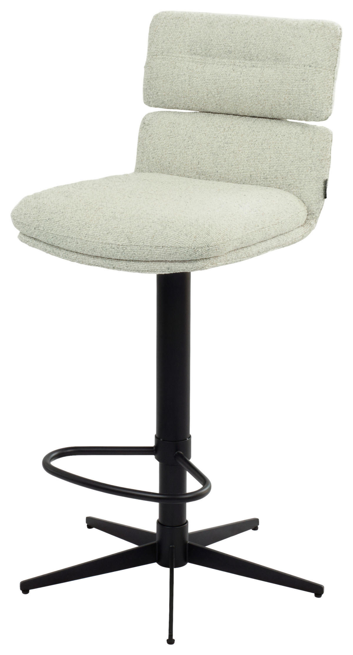 BARHOCKER Webstoff Schwarz, Beige Eisen Lederauswahl, Stoffauswahl, Wippfunktion, Sitzfläche 360° drehbar  - Beige/Schwarz, Design, Textil/Metall (42/99-117/50cm) - Dieter Knoll