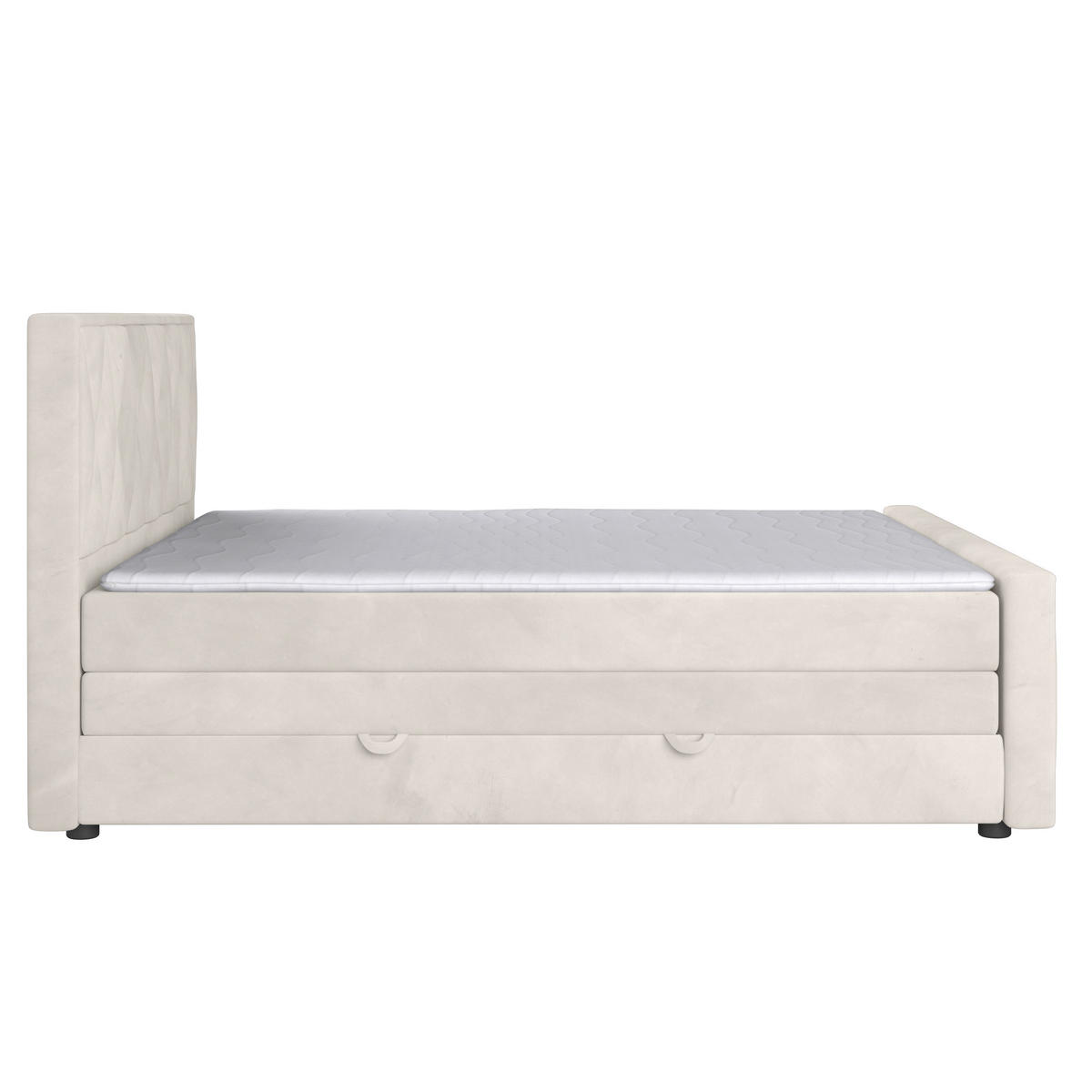 BOXSPRINGBETT 180/200 cm  in Weiss  - Weiss/Schwarz, Modern, Karton/Holzwerkstoff (180/200cm) - MID.YOU