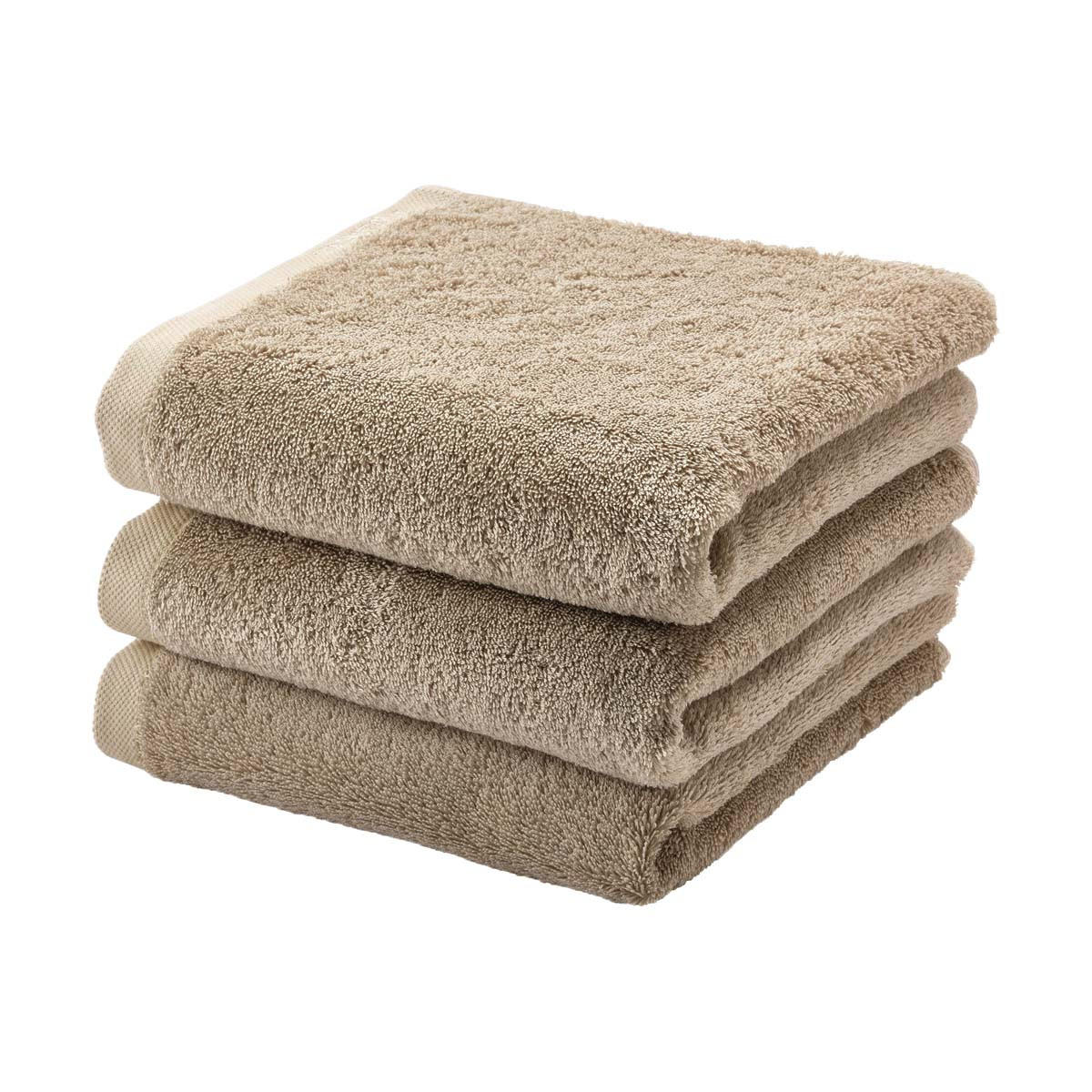 HANDTUCH 55/100 cm London Hellbraun 3-teilig  - Hellbraun, Basics, Textil (55/100cm) - Aquanova