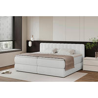 BOXSPRINGBETT 240/200 cm  in Beige  - Beige/Schwarz, Design, Kunststoff/Textil (240/200cm) - Chameo