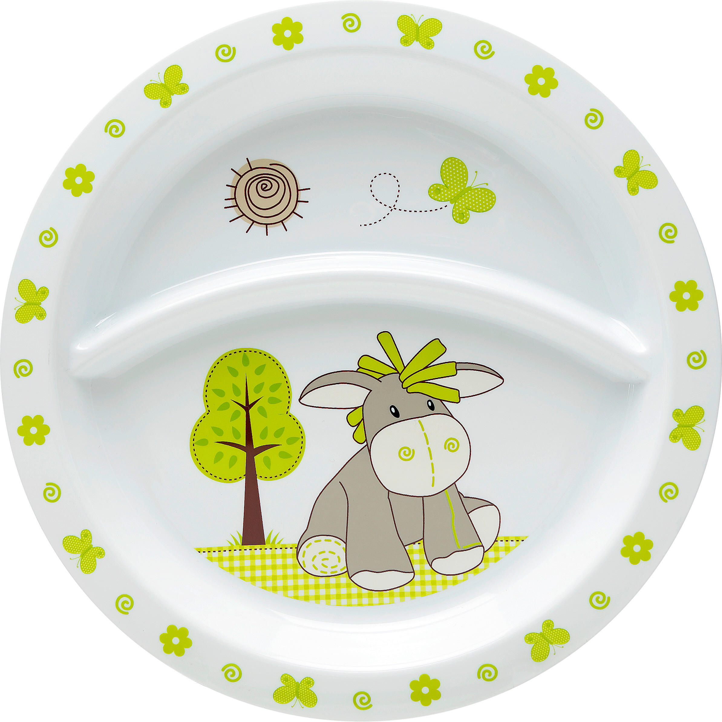 KINDERTELLER  - Weiss/Grün, Trend, Kunststoff (21,5/1,8cm) - My Baby Lou