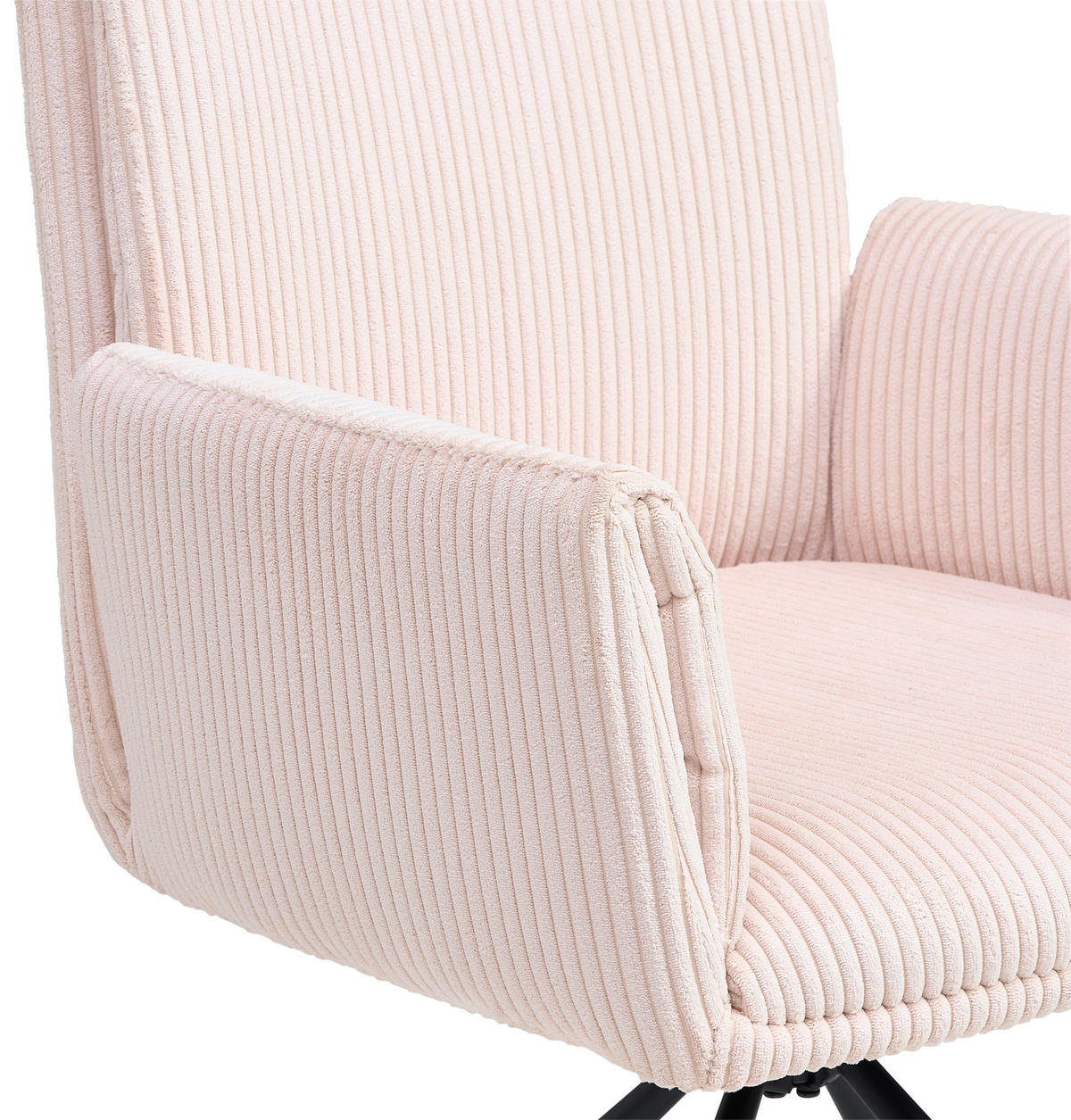ARMLEHNSTUHL  in Eisen Cord  - Creme/Schwarz, MODERN, Textil/Metall (65/90/62cm) - MID.YOU