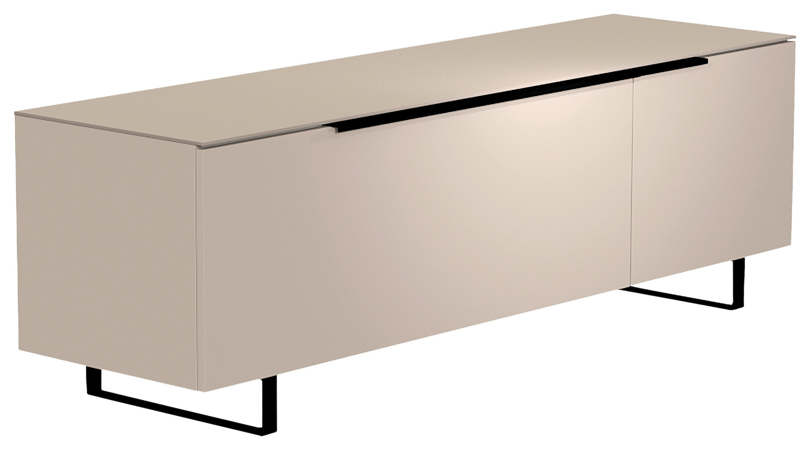 LOWBOARD  in 160/51/45 cm  - Sandfarben/Schwarz, Design, Glas/Holzwerkstoff (160/51/45cm) - Moderano