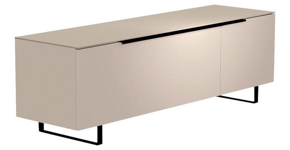 LOWBOARD  in 160/51/45 cm  - Sandfarben/Schwarz, Design, Glas/Holzwerkstoff (160/51/45cm) - Moderano