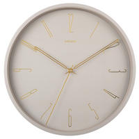 WANDUHR Belle Grau, Goldfarben 35/35/4 cm  - Goldfarben/Grau, Basics, Metall (35/35/4cm) - Karlsson