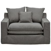 SESSEL Bouclé Grau    - Schwarz/Grau, Trend, Kunststoff/Textil (129/92/105cm) - Livetastic