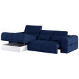 ECKSOFA Dunkelblau Chenille  - Schwarz/Dunkelblau, KONVENTIONELL, Kunststoff/Textil (203/290cm) - Carryhome