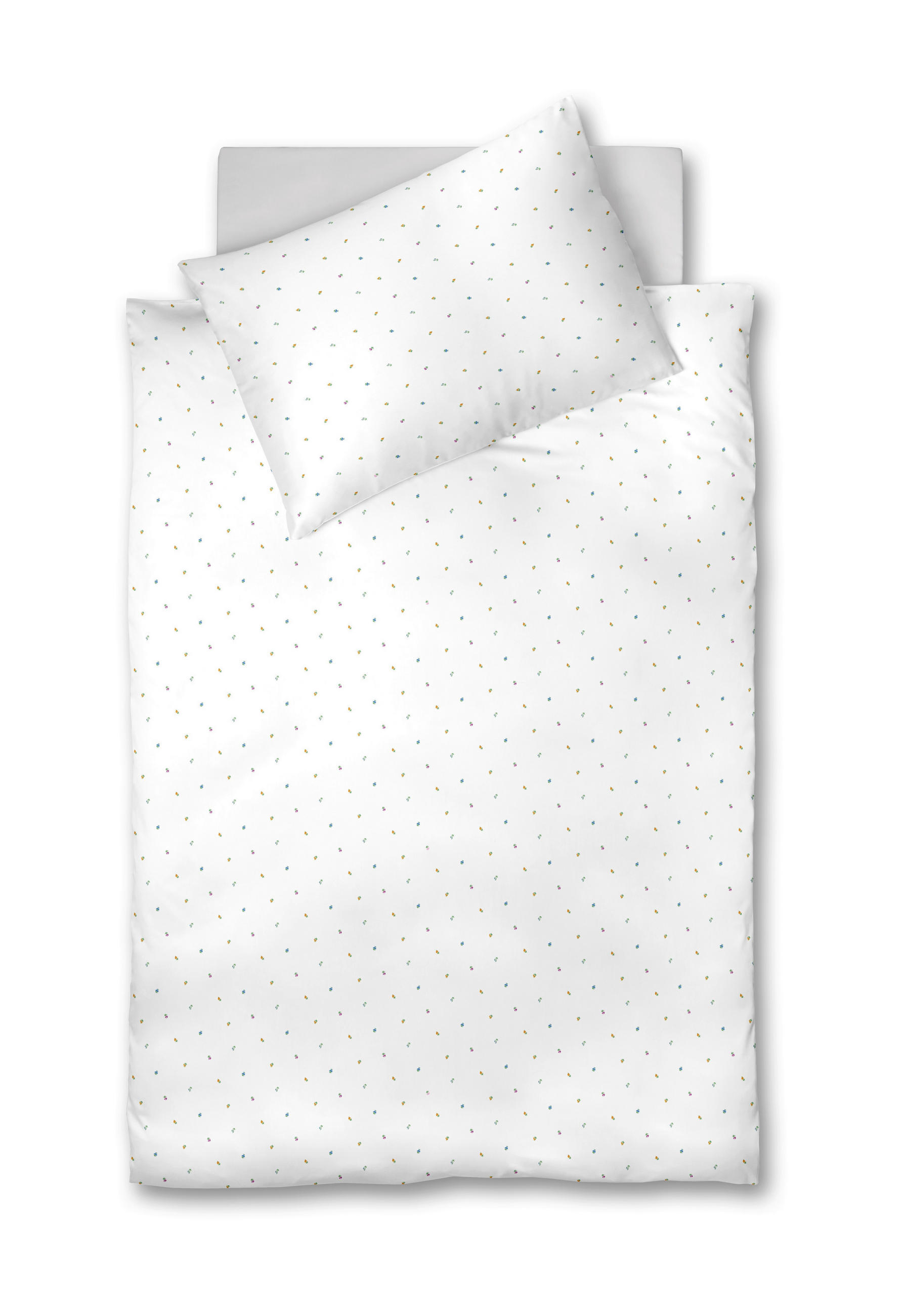 BETTWÄSCHE Makosatin 140/200 cm  - Pastellblau/Hellrosa, Basics, Textil (140/200cm) - Fleuresse