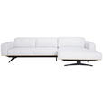 ECKSOFA Hellgrau Struktur  - Eichefarben/Hellgrau, Design, Holz/Textil (305/163cm) - Novel