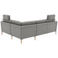 ECKSOFA  in Flachgewebe Hellgrau  238/186 cm  - Eichefarben/Hellgrau, Design, Holz/Textil (238/186cm) - Valnatura