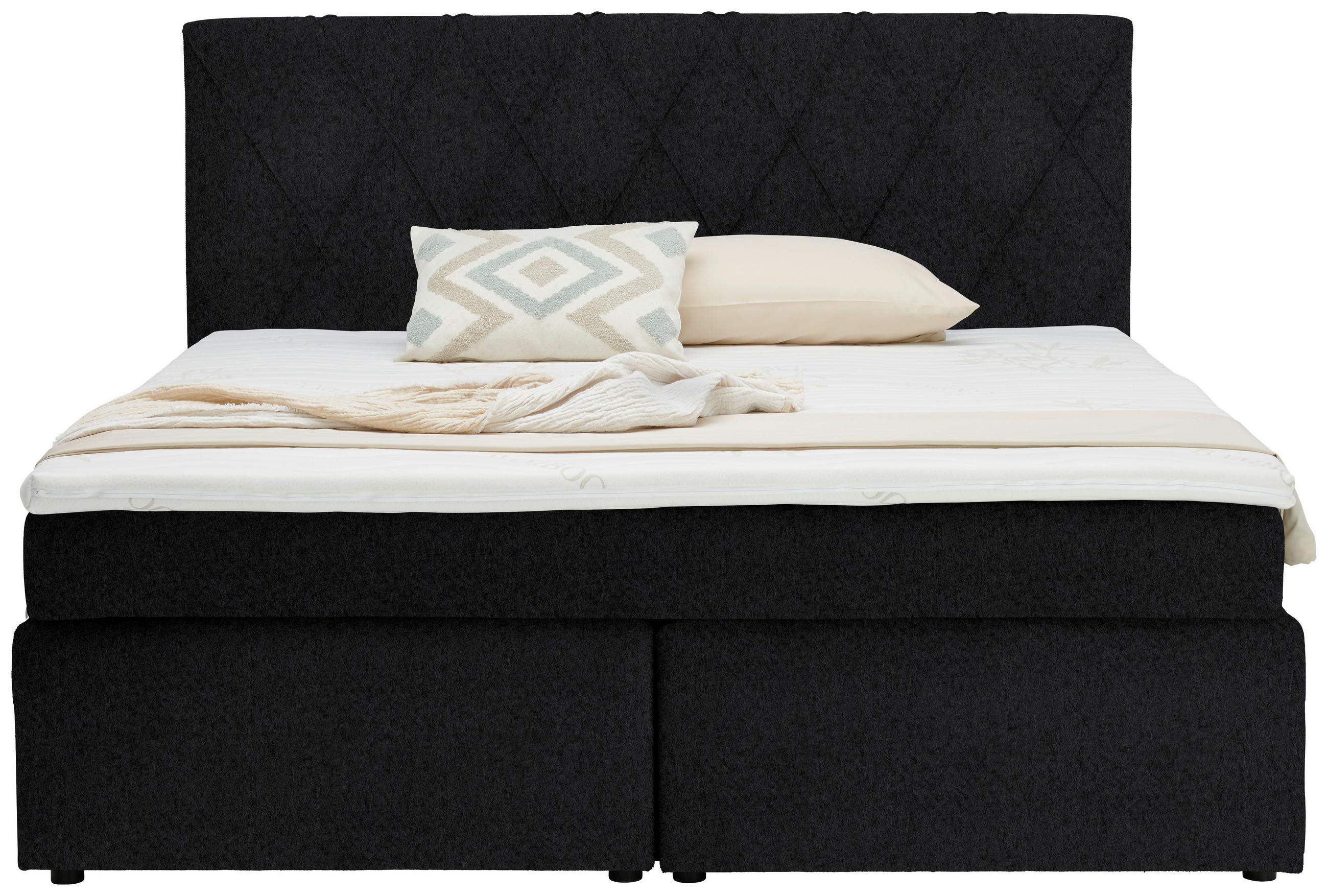 BOXSPRINGBETT 160/200 cm  in Anthrazit  - Anthrazit/Schwarz, Design, Holzwerkstoff/Kunststoff (160/200cm) - Xora