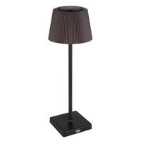 AKKU-TISCHLEUCHTE - Schwarz/Braun, Design, Kunststoff/Metall (13/38cm) - Globo