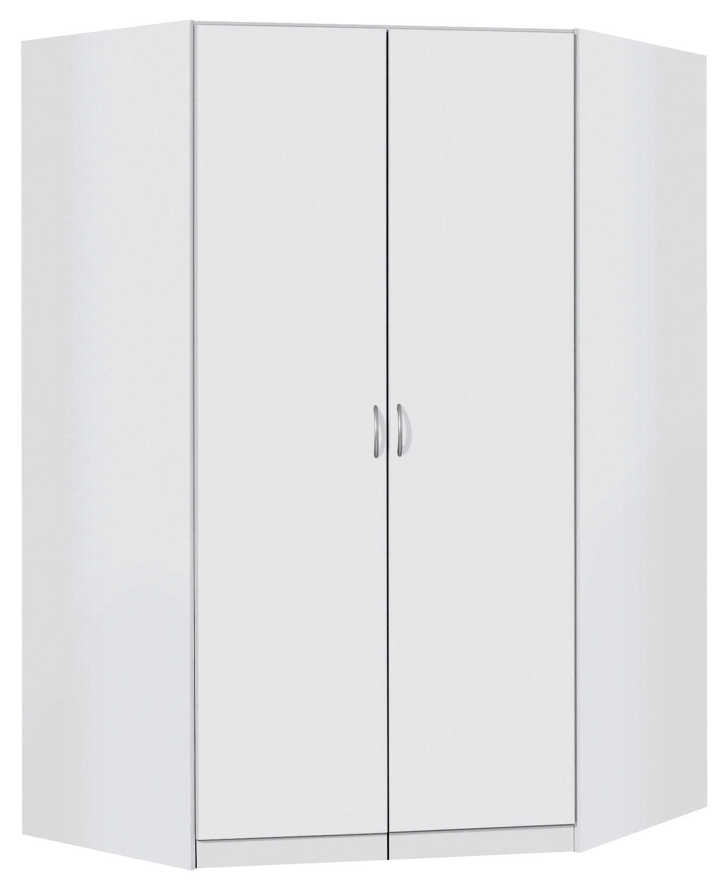 ECKSCHRANK 117/197/52,2 cm  - Weiss/Silberfarben, Design, Holzwerkstoff/Kunststoff (117/197/52,2cm) - Boxxx