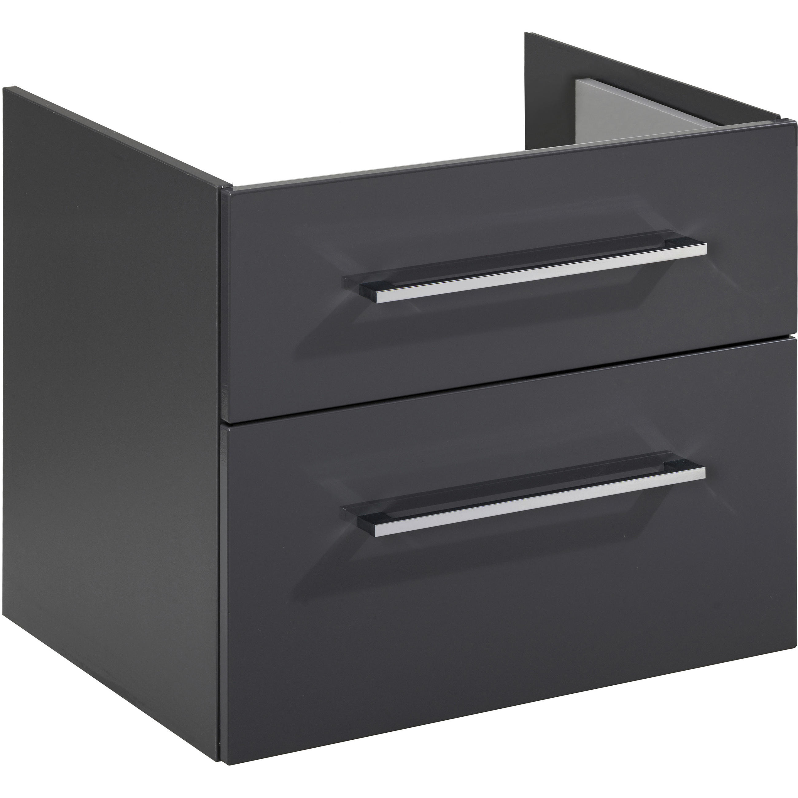 Voleo Unterschrank Lara Anthrazit, Chrom, Anthrazit Hochglanz 60x48.8x50.9 cm