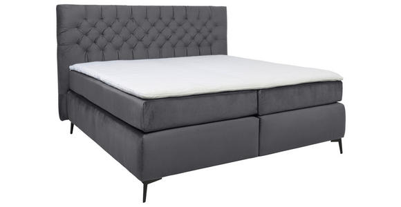 BOXSPRINGBETT 160/200 cm  in Grau  - Schwarz/Grau, Design, Textil/Metall (160/200cm) - Esposa